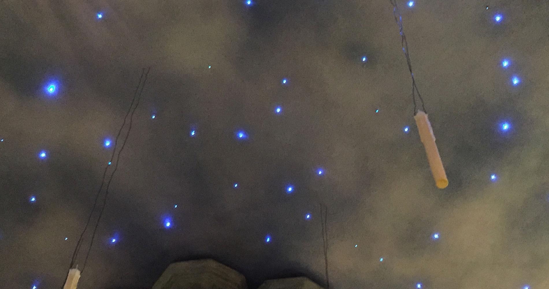 Close-up of fiber optic stars